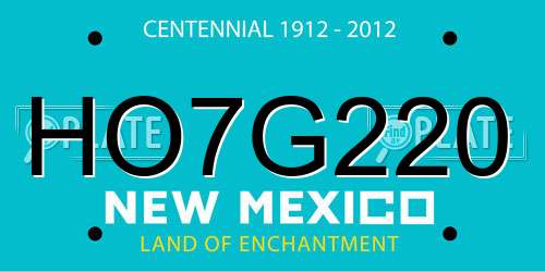 HO7G220 New Mexico License Plate