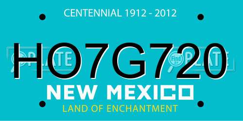 HO7G720 New Mexico License Plate