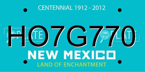 HO7G770 New Mexico License Plate