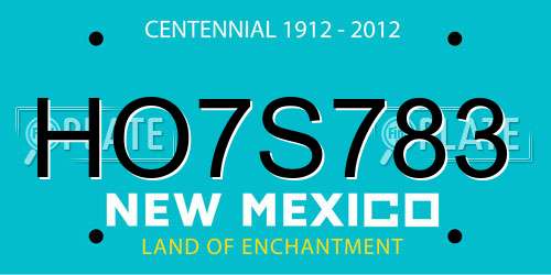 HO7S783 New Mexico License Plate