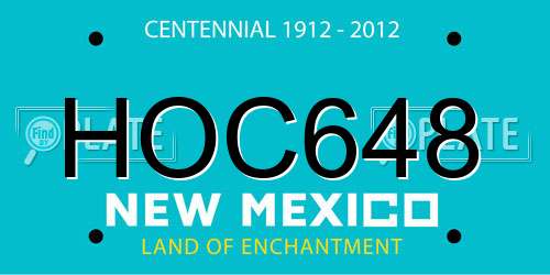 HOC648 New Mexico License Plate