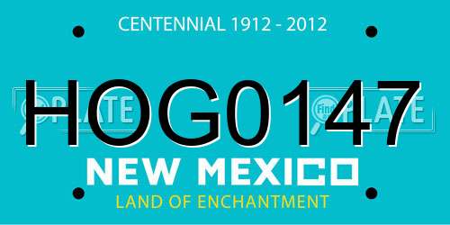 HOG0147 New Mexico License Plate