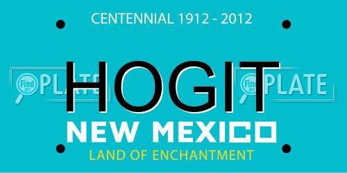 HOGIT New Mexico License Plate