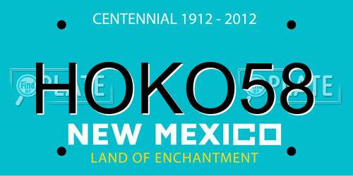 HOKO58 New Mexico License Plate
