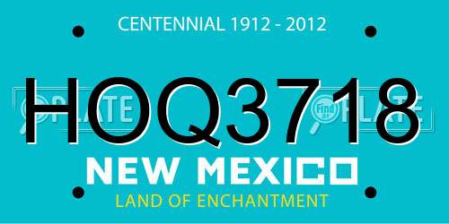 HOQ3718 New Mexico License Plate