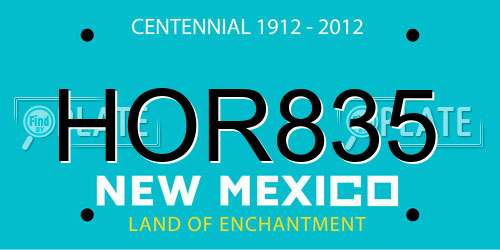 HOR835 New Mexico License Plate