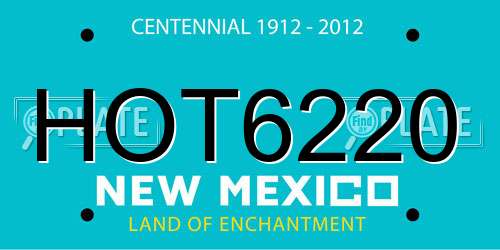 HOT6220 New Mexico License Plate