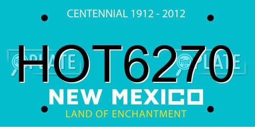 HOT6270 New Mexico License Plate