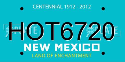 HOT6720 New Mexico License Plate