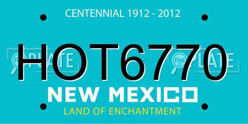 HOT6770 New Mexico License Plate