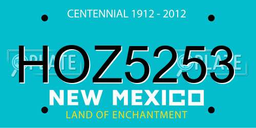 HOZ5253 New Mexico License Plate