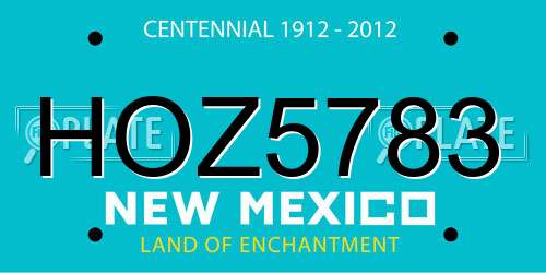 HOZ5783 New Mexico License Plate