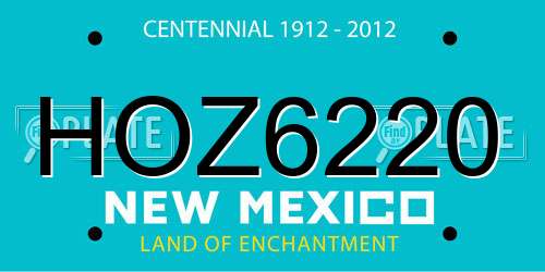 HOZ6220 New Mexico License Plate