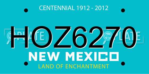 HOZ6270 New Mexico License Plate