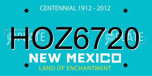 HOZ6720 New Mexico License Plate