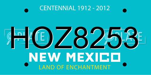 HOZ8253 New Mexico License Plate