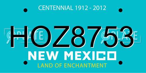 HOZ8753 New Mexico License Plate