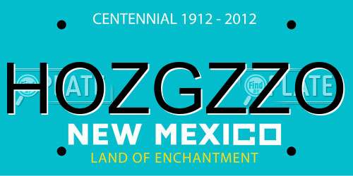 HOZGZZO New Mexico License Plate