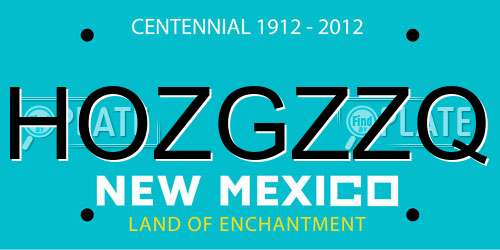 HOZGZZQ New Mexico License Plate