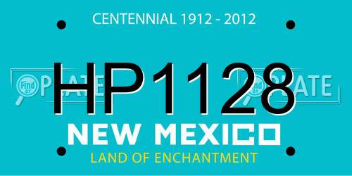 HP1128 New Mexico License Plate
