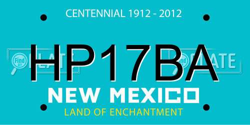 HP17BA New Mexico License Plate