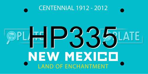 HP335 New Mexico License Plate