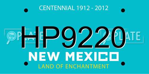 HP9220 New Mexico License Plate