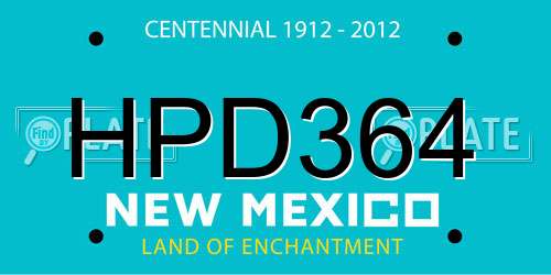 HPD364 New Mexico License Plate