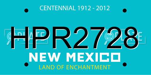HPR2728 New Mexico License Plate