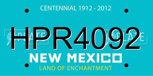 HPR4092 New Mexico License Plate
