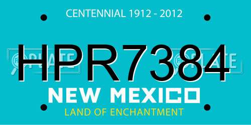 HPR7384 New Mexico License Plate