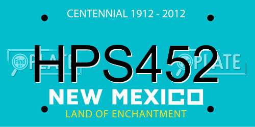 HPS452 New Mexico License Plate