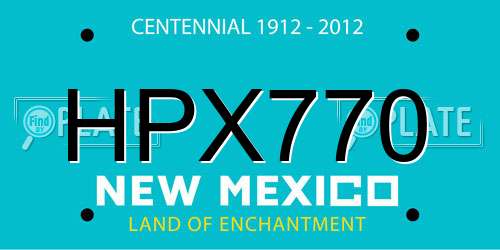 HPX770 New Mexico License Plate