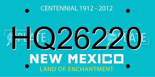 HQ26220 New Mexico License Plate