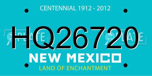 HQ26720 New Mexico License Plate