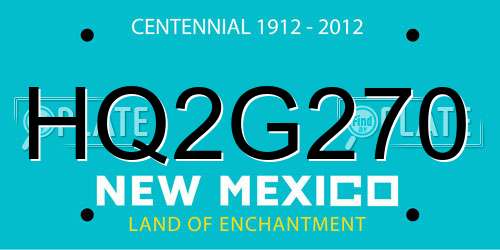 HQ2G270 New Mexico License Plate