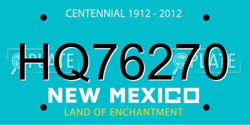 HQ76270 New Mexico License Plate