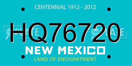 HQ76720 New Mexico License Plate
