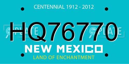 HQ76770 New Mexico License Plate