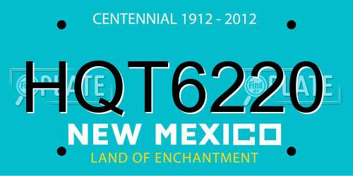 HQT6220 New Mexico License Plate
