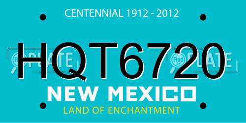 HQT6720 New Mexico License Plate