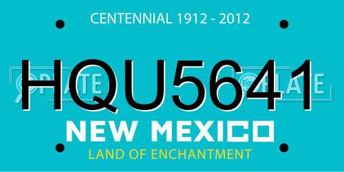 HQU5641 New Mexico License Plate