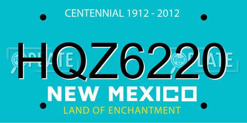 HQZ6220 New Mexico License Plate