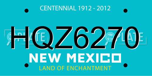 HQZ6270 New Mexico License Plate