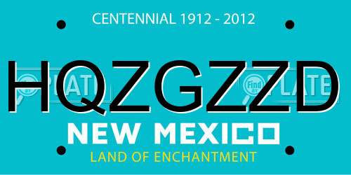 HQZGZZD New Mexico License Plate