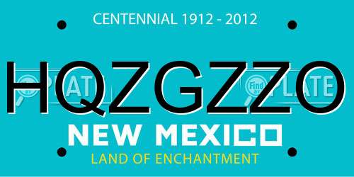 HQZGZZO New Mexico License Plate