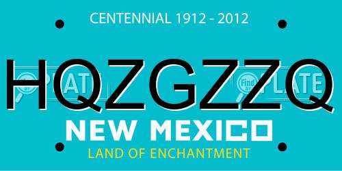 HQZGZZQ New Mexico License Plate