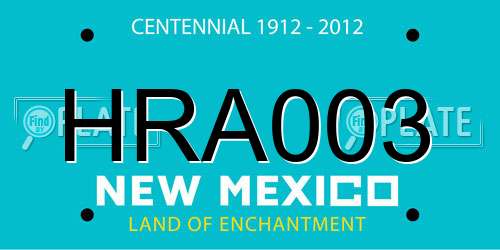 HRA003 New Mexico License Plate