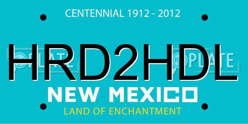 HRD2HDL New Mexico License Plate