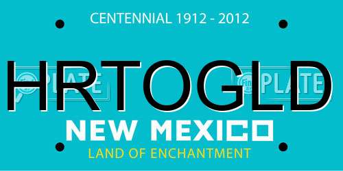 HRTOGLD New Mexico License Plate